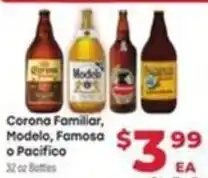 Supermercado El Rancho Corona Familiar, Modelo, Famosa or Pacifico offer