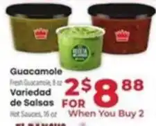 Supermercado El Rancho Guacamole Fresh Guacamole, 8 oz Variedad de Salsas Hot Sauces, 16 oz offer