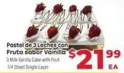 Supermercado El Rancho 3 milk vanilla cake with fruit offer