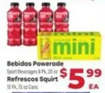 Supermercado El Rancho Bebidas Powerade , Refrescos Squirt offer