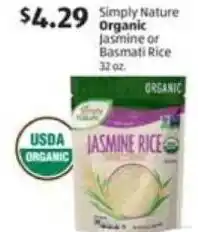 Aldi Simply Nature Organic Jasmine Rice offer