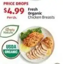 Aldi Simply Nature fresh organic chicken breasts offer