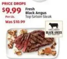 Aldi Fresh Black Angus Top Sirloin Steak offer