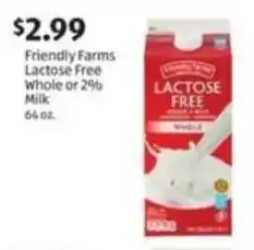 Aldi Friendly Farms lactose free milk offer
