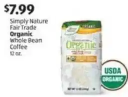 Aldi Simply Nature Organic Whole Bean Coffee offer