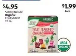 Aldi Simply Nature organic fruit snacks offer