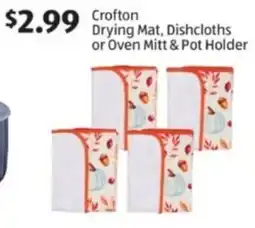 Aldi Crofton drying mat, dishcloths or oven mitt & pot holder offer