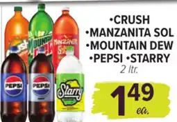 Cermak Fresh Market •CRUSH •MANZANITA SOL •MOUNTAIN DEW •PEPSI •STARRY offer
