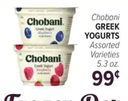 Cermak Fresh Market Chobani GREEK YOGURTS offer