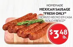 La Chiquita Food Market HOMEMADE MEXICAN SAUSAGE *FRESH ONLY offer