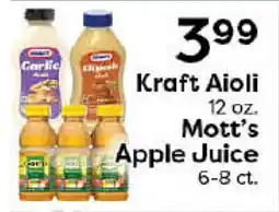 Rich's Fresh Market Kraft Aioli 12 oz. Mott's Apple Juice 6-8 ct offer
