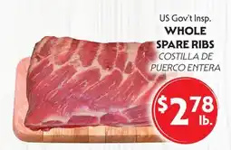 La Chiquita Food Market US Gov't Insp. WHOLE SPARE RIBS offer