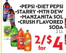 La Chiquita Food Market PEPSI • DIET PEPSI • STARRY • MTN DEW • MANZANITA SOL • CRUSH FLAVORED SODA offer