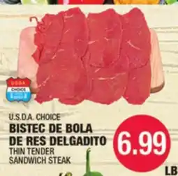 Carnicerias Jimenez U.S.D.A CHOICE BISTEC DE BOLA DE RES DELGADITO offer