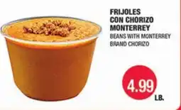 Carnicerias Jimenez BEANS WITH MONTERREY BRAND CHORIZO offer