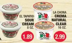 Carnicerias Jimenez EL TAPATÍO SOUR CREAM - LA CHONA CREMA NATURAL CLEAR offer