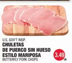 Carnicerias Jimenez U.S. GOV'T INSP. CHULETAS DE PUERCO SIN HUESO ESTILO MARIPOSA offer
