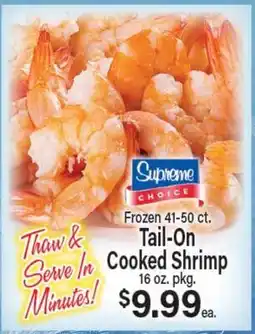 Angelo Caputo's Fresh Market Frozen 41-50 ct. Tail-On Cooked Shrimp offer