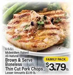 Angelo Caputo's Fresh Market Brown & Serve Boneless Thin Cut Pork Chops offer
