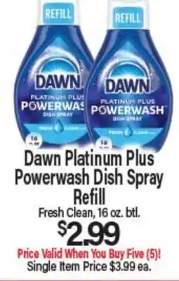 Angelo Caputo's Fresh Market Dawn Platinum Plus Powerwash Dish Spray Refill offer