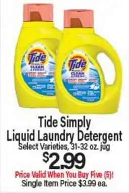Angelo Caputo's Fresh Market Tide Simply Liquid Laundry Detergent offer