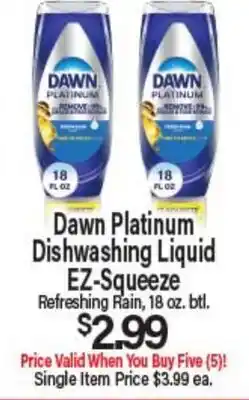 Angelo Caputo's Fresh Market Dawn Platinum Dishwashing Liquid EZ-Squeeze offer