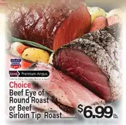 Angelo Caputo's Fresh Market Choice Beef Eye of Round Roast or Beef Sirloin Tip Roast offer