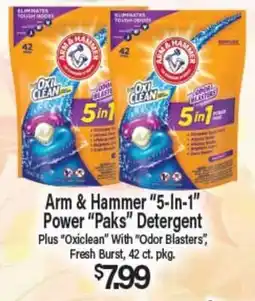 Angelo Caputo's Fresh Market Arm & Hammer 5-In-1 Power Paks Detergent Plus Oxiclean With Odor Blasters, Fresh Burst, 42 ct. pkg offer
