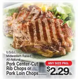 Angelo Caputo's Fresh Market U.S.G.I. Pork Center-Cut Rib Chops or Pork Loin Chops offer