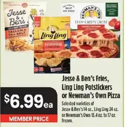 Raley's Jesse & Ben's Fries, Ling Ling Potstickers or Newman's Own Pizza offer