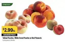 Raley's Yellow Peaches, White Donut Peaches or Red Plumcots offer