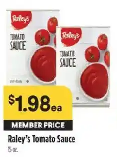 Raley's Raley's Tomato Sauce offer