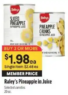 Raley's Raley's Pineapple in Juice offer
