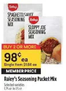 Raley's Raley's Seasoning Packet Mix offer