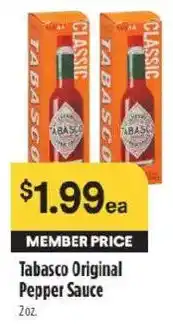 Raley's Tabasco Original Pepper Sauce offer
