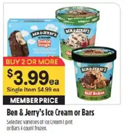 Raley's Ben & Jerry's Ice Cream or Bars offer