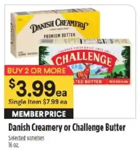 Danish Creamery or Challenge Butter