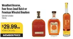 Raley's Woodford Reserve, Four Roses Small Batch or Penelope Wheated Bourbon offer