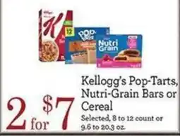 Yoke's Fresh Market Kellogg's Pop-Tarts, Nutri-Grain Bars or Cereal offer