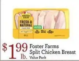 Yoke's Fresh Market Foster Farms Split Chicken Breast offer