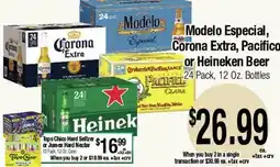 Big Saver Foods Modelo Especial, Corona Extra, Pacifico or Heineken Beer offer