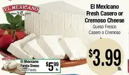 Big Saver Foods El Mexicano Fresh Casero or Cremoso Cheese offer