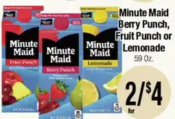 Big Saver Foods Minute Maid Berry Punch, Fruit Punch or Lemonade offer