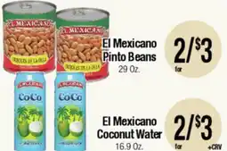 Big Saver Foods El Mexicano Pinto Beans, El Mexicano Coconut Water offer