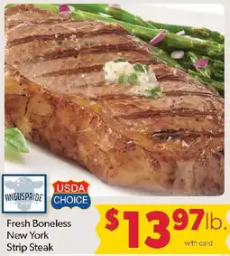 Family Fresh Market Angus Pride Fresh Boneless New York Strip Steak offer