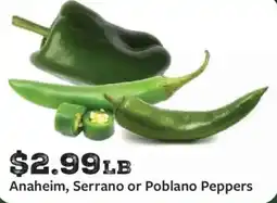 Fareway Anaheim, Serrano or Poblano Peppers offer