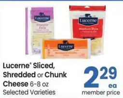 Safeway Lucerne sliced shredded or chunk cheese offer