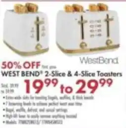 Boscov's West Bend 2-Slice & 4-Slice Toasters offer