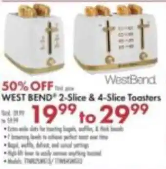 Boscov's West Bend 2-Slice & 4-Slice Toasters offer