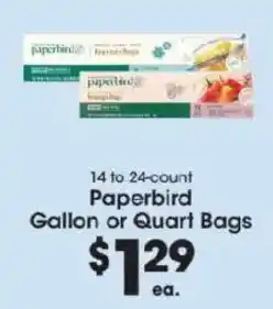 Price Rite Paperbird gallon or quart bags offer
